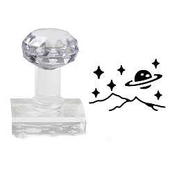 Star Clear Acrylic Soap Stamps with Handle, DIY Soap Molds Supplies, Star, 36.7x26.8mm