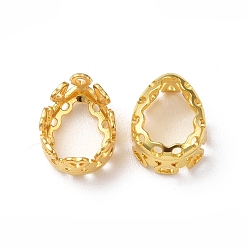 Golden Brass Sew on Prong Settings, Filigree Open Back Claw Settings for Pointed Back Rhinestone, Teardrop, Golden, Tray: 6x8mm, 9x7x4.5mm, Hole: 0.8mm