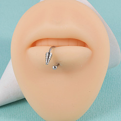 Нержавеющая Сталь Цвет 304 нержавеющая сталь 3 шип конус обруч губные кольца, цвет нержавеющей стали, 12x3 мм, штифты : 1.2 мм