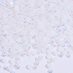 Белый Абс пластмассовые имитационные жемчужные кабошоны, ногтей декоративные аксессуары, полукруглый, белые, 4x2 мм , около 10000 шт / мешок