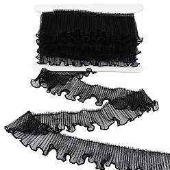 Noir 5 yards de bordure en dentelle plissée en polyester, avec carte d'affichage en carton, noir, 2 pouces (50 mm)