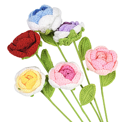 (52) Непрозрачная лаванда 6 шт. 6 цвета вязаный крючком полиэстер искусственный цветок, с полиэтиленовым пакетом, для украшения свадебного дома, разноцветные, 375x100x53 мм, 1 шт / цвет