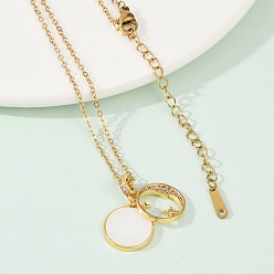 Настоящее золото 18K Подвеска из латуни с микропаве из кубического циркония «солнце и звезда» для женщин, с 304 цепью из нержавеющей стали и пластиковой имитацией оболочки, стойки покрытие, ионное покрытие (ip), реальный 18 k позолоченный, 15.87 дюйм (40.3 см)