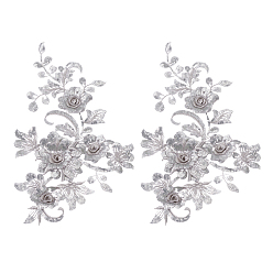 Гейнсборо 2 шт. полиэфирное кружево для вышивки и шитья, аксессуары для одежды diy, цветок, светло-серые, 340x220x1~8.5 мм