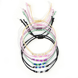 Mixed Color Adjustable Glass Seed Beaded Friendship Braided Bracelet Sets, Multi-Strand Adjustable Stackable Bracelets, Mixed Color, 11.02 inch(28cm), 6pcs/set