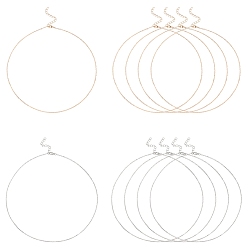 Platinum & Light Gold 10шт 2 цвета ожерелья из железного кабеля для мужчин и женщин, платина и светлое золото, 17.72 дюйм (45 см), 5 шт / цвет