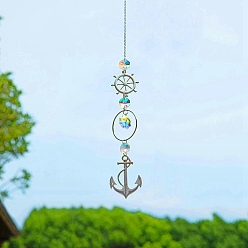 Coloré Cristal suncatcher, avec les accessoires en alliage, Pour la maison, décoration de jardin, colorées, 400x40mm
