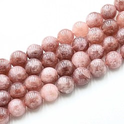 Темный Лосось Природного кварца нитей бисера, окрашенные, круглые, имитация солнечного камня, темный лосось, 10~10.5 мм, отверстие : 1~1.2 мм, около 37~38 шт / нитка, 14.76~15.16 дюйм (37.5~38.5 см)