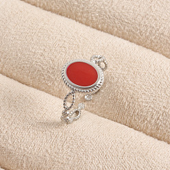 Нержавеющая Сталь Цвет 304 Открытые кольца-манжеты из нержавеющей стали с эмалью для женщин, овальные, цвет нержавеющей стали, 12 мм, внутренний диаметр: 19 мм