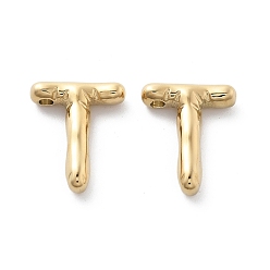 Letter T 304 подвески из нержавеющей стали, реальный 14 k позолоченный, ионное покрытие (ip), шарм-буква, Письмо T, 19x15x4.5 мм, отверстие : 2 мм