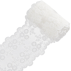 Белый 5 ярдов кружевной ленты с вышивкой из молочного волокна, для аксессуаров для одежды, белые, 4-3/4 дюйм (120 мм)