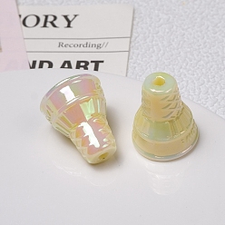 Kaki Clair Uv perles acryliques de placage, Cornet de glace, kaki clair, 20.5x17.2mm, Trou: 3mm