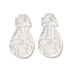 Clear Transparent Acrylic Pendants, Musical Instruments, Clear, 28x15x4mm, Hole: 1.5mm