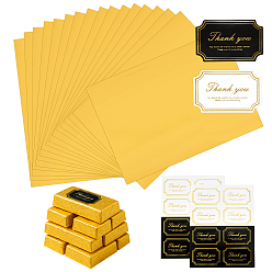Золотистый 120шт. алюминиевая фольга для упаковки конфет, с 15 листами прямоугольными и самоклеящимися декоративными наклейками с благодарностью, золотые