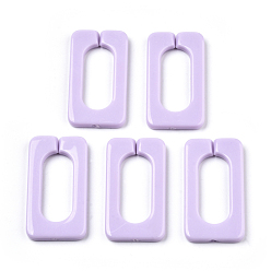 Лиловый Непрозрачные акриловые соединительные кольца, разъемы для быстрой связи, для изготовления поперечных цепей, прямоугольные, сирень, 43.5x23x4.5 мм, Внутренний диаметр: 30x12 мм, о 147 шт / 500 г