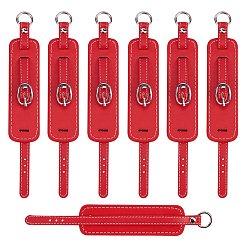 Красный Кожа PU подвесные украшения, прямоугольные, красные, 149x24x6.5 мм, отверстие : 10 мм