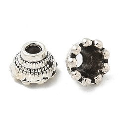 Античное Серебро Сплав шарик крышки, без кадмия и без свинца, плоско-круглые, античное серебро, 6.5x4.5 мм, отверстие : 1.6 мм, Около 2702 шт / 1000 г