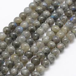 Labradorite Natural Labradorite Beads Strands, Grade A+, Round, 6mm, Hole: 1mm, about 66pcs/strand, 15.3 inch(39cm)