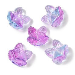 Фиолетовый Прозрачная аэрозольная краска стеклянные шарики, Рождественский колокольчик, фиолетовые, 15.5x16.5x10.5 мм, отверстие : 1.4 мм