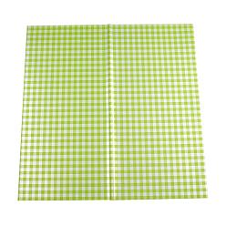Green Yellow Waterproof Gift & Flower Wrapping Paper, Square with Tartan Pattern, Green Yellow, 580x580mm, 20sheets/bag