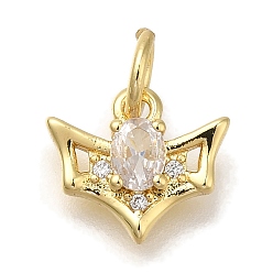 Настоящее золото 18K Латунь с микропокрытием, без кадмия и без свинца, долговечный, летучая мышь, реальный 18 k позолоченный, 9x10x3 мм, отверстие : 3 мм