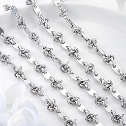 Нержавеющая Сталь Цвет 304 цепочки из нержавеющей стали для кофейных зерен с узловыми звеньями, несварные, цвет нержавеющей стали, 10.5x5.5x1 мм