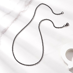 Черный 2.5мм 304 ожерелья из текстурированной нержавеющей стали с цепочкой для женщин и мужчин, чёрные, 17.72 дюйм (45 см)