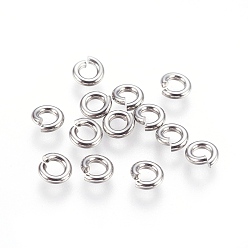 Stainless Steel Color 304 Stainless Steel Open Jump Rings, Stainless Steel Color, 6x1.5mm, Inner Diameter: 3mm, 800pcs/bag