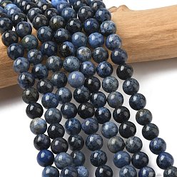 дюмортьерит Натуральный сорт дюмортьеритовых кварцевых круглых нитей, 6 мм, отверстие : 1 мм, около 59~61 шт / нитка, 15 дюйм