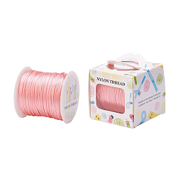 Светло-Коралловый Нейлоновая нить, гремучий атласный шнур, свет коралловый, 1.5 мм, около 100 ярдов / рулон (300 футов / рулон)