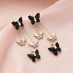 Реактивный Самолет Серьги-гвоздики из сплава бабочки со стразами, золотые, струя, 70 мм