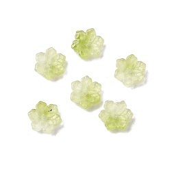 Темный Хаки Стеклянные бусины, снежинка, два тона, Темный хаки, 10x11x3.5 мм, отверстие : 1.4 мм