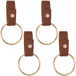 Сиена 4шт. держатель для полотенец из искусственной кожи, с железными кольцами для ключей и защелками, цвет охры, 145 мм