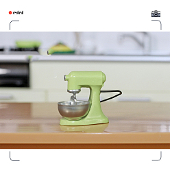 Желто-Зеленый Мини тестомесы на подставке из смолы, миниатюрные украшения, аксессуары для кукольного домика с микро-ландшафтом, притворяясь опорными украшениями, желто-зеленый, 31x32 мм