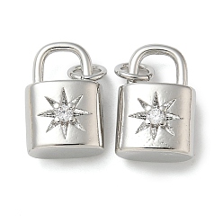 Платина Стойка металлическая латунная микропрофилированная кубическая циркония подвески, долговечный, без свинца и без кадмия, замок с солнечными подвесками, с целью перехода в кольце, платина, 14.5x9.5x5.3 мм, отверстие : 3 мм