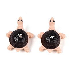 Кокосово-Коричневый Непрозрачные подвески смолы, очарование черепахи, с платиново-железными петлями, кокосового коричневый, 18x32x26 мм, отверстие : 2 мм