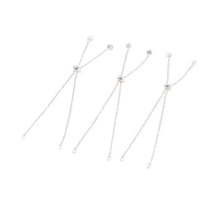 Серебро 304 Изготовление браслета с цепочкой из нержавеющей стали, браслет боло, с 304 звездой, крестом и плоскими круглыми подвесками из нержавеющей стали, прыгающие кольца и латунные бусы, серебряный цвет гальваническим, 9-7/8 дюйм (25 см), 0.2 см