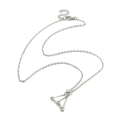 Нержавеющая Сталь Цвет Устойчивый к потускнению 304 нержавеющая сталь кабель цепь макраме мешочек пустой держатель камня для изготовления подвесок ожерелий, с застежкой в виде клешни лобстера и удлинителем цепи, цвет нержавеющей стали, 19-1/4 дюйм (48.8 см)