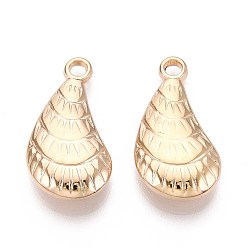 Light Gold Пластмассовые подвески ccb, формы раковины, золотой свет, 29~30x15x6 мм, отверстие : 3 мм