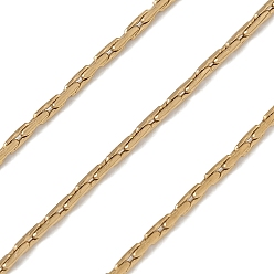 Золотой 304 цепи из нержавеющей стали Бостон, пайки, с катушкой, ионное покрытие (ip), золотые, 3x1.2x1.2 мм