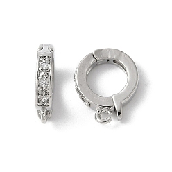 Платина Латунные микропроволочные кубические циркониевые подвески, без свинца и без кадмия, долговечный, стойки покрытие, платина, 12.5x10x2.5 мм, отверстие : 0.7 мм
