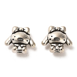 Antik Silber Farbe Tibetischer stil legierung perlen, cadmiumfrei und bleifrei, Hund, Antik Silber Farbe, 14x16x7.5 mm, Bohrung: 2.5 mm, ca. 293 Stk. / 1000 g