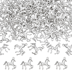 Античное Серебро 80 шт. подвески в виде лошади из сплава в тибетском стиле, без кадмия и без свинца, античное серебро, 24x21.5x4 мм, отверстие : 2 мм