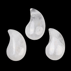 Хрусталь Природного кварца хрустальных подвесок, горный хрусталь магатама амулеты, 28.5~29x17.5x11~12 мм, отверстие : 2~3 мм