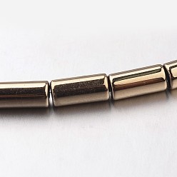 (252) Цвет внутри: морской / фиолетовый на подкладке Гальванизировать немагнитных синтетический гематит нитей бисера, трубка, античная бронза покрытие, 8x4 мм, отверстие : 1~1.5 мм, около 51 шт / нитка, 15.7 дюйм