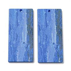 Васильковый Непрозрачные акриловые подвески, прямоугольные, васильковый, 40x17.5x2 мм, отверстие : 1.6 мм