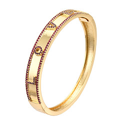 Камелия Кубический цирконий слово любовь шарнирный браслет, настоящие позолоченные украшения из латуни для женщин, без никеля , камелия, внутренний диаметр: 18 дюйм (1-7/8x2-3/8 см)