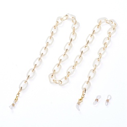 пшеница Цепочки для очков, шейный ремешок для очков, с цепочками из акрила и алюминия с имитацией драгоценных камней, застежки-клешни из сплава и резиновые концы петель, цвет пшеницы, 29.25 дюйм (74.3 см)