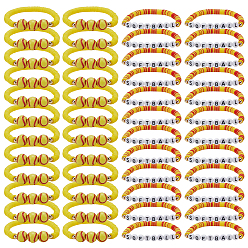 Желтый Эластичные браслеты хейши из полимерной глины, составные браслеты для мужчин и женщин, желтые, 6~11.5 мм, внутренний диаметр: 2 дюйм (5 см)