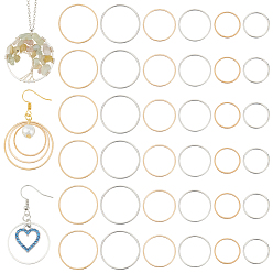 (52) Непрозрачная лаванда 120шт. 6 стили латунные соединительные кольца, круглые кольца, разноцветные, 20~30x1 мм, 20 шт / стиль